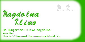 magdolna klimo business card